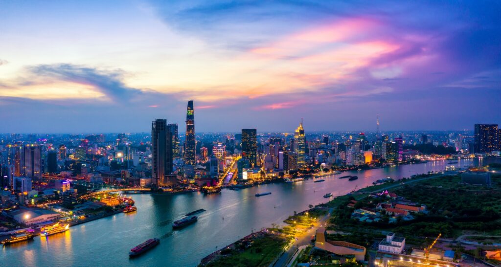 Aerial View Of Ho Chi Minh City Skyline